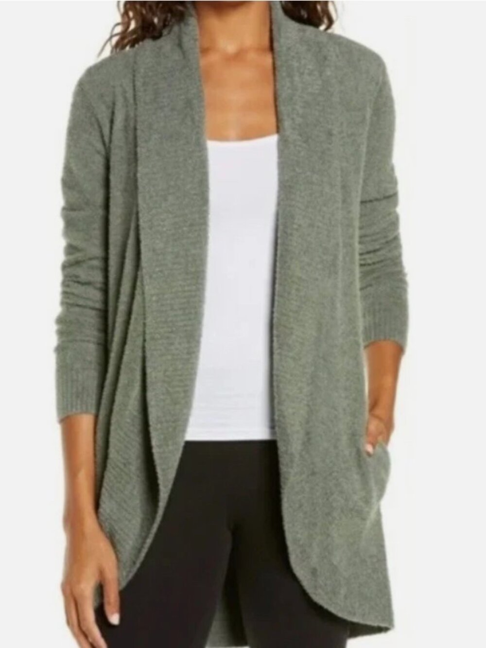 Barefoot Dreams Sage CozyChic Lite Longline Cardigan Medium